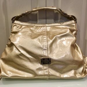 Ferre gold leather bag